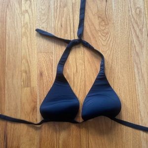 Victoria’s Secret Secret ipex Vneck plunge halter bikini top black size 32c